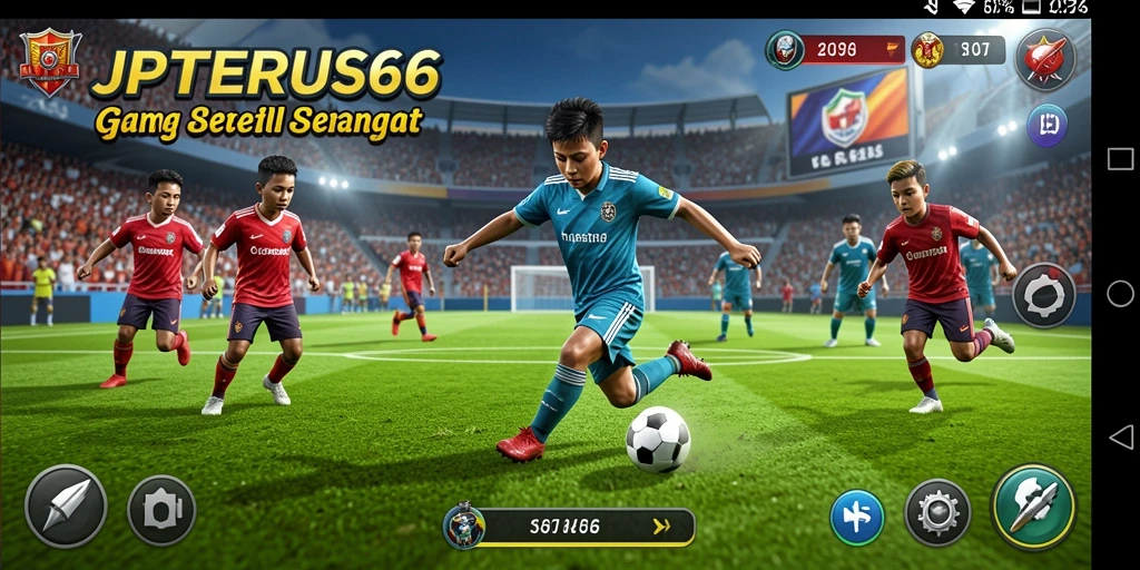 Gameplay menegangkan dalam <strong>JPTERUS66</strong> yang penuh aksi sepak bola.