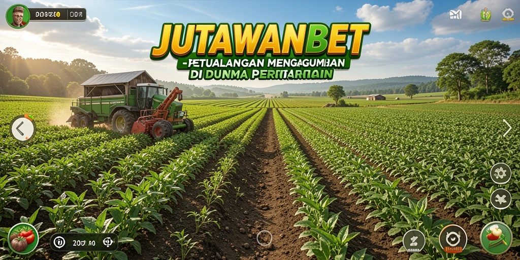 Screenshot utama JUTAWANBET menampilkan suasana ladang yang hijau dan subur.