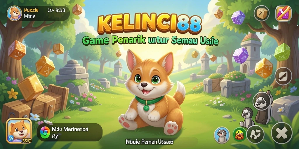 Tampilan gameplay menantang dari KELINCI88 yang penuh warna.