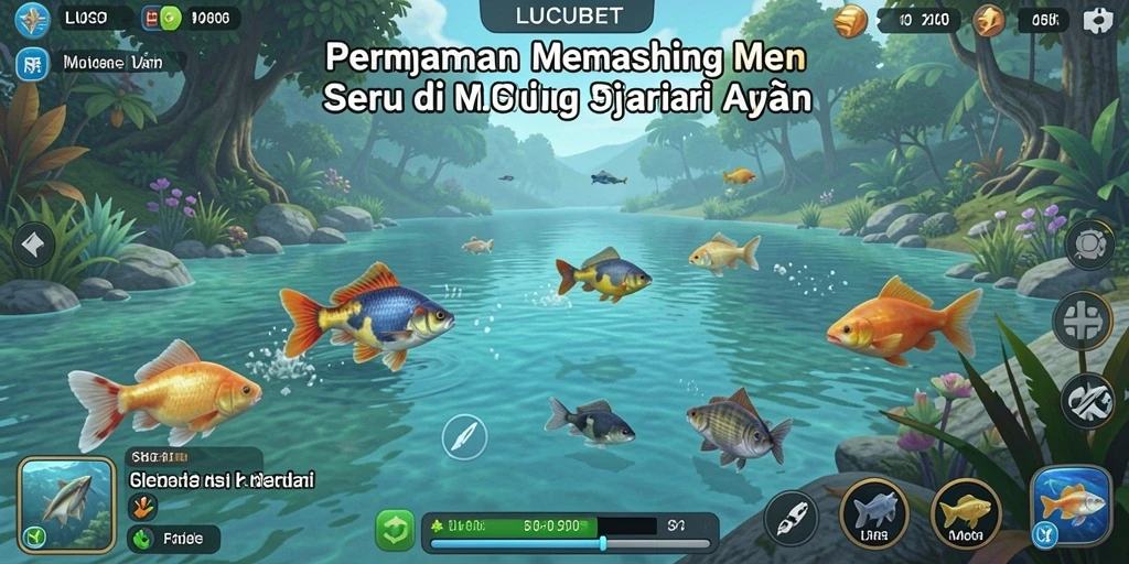 Gambar menampilkan gameplay memancing di LUCUBET yang seru.