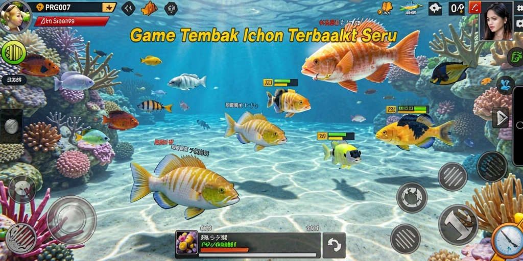 Tampilan gameplay seru PRG007 dengan aksi Tembak Ikan.
