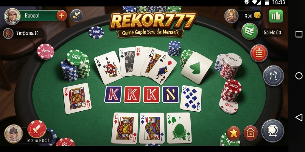 Tampilan gameplay seru Gaple di REKOR777.